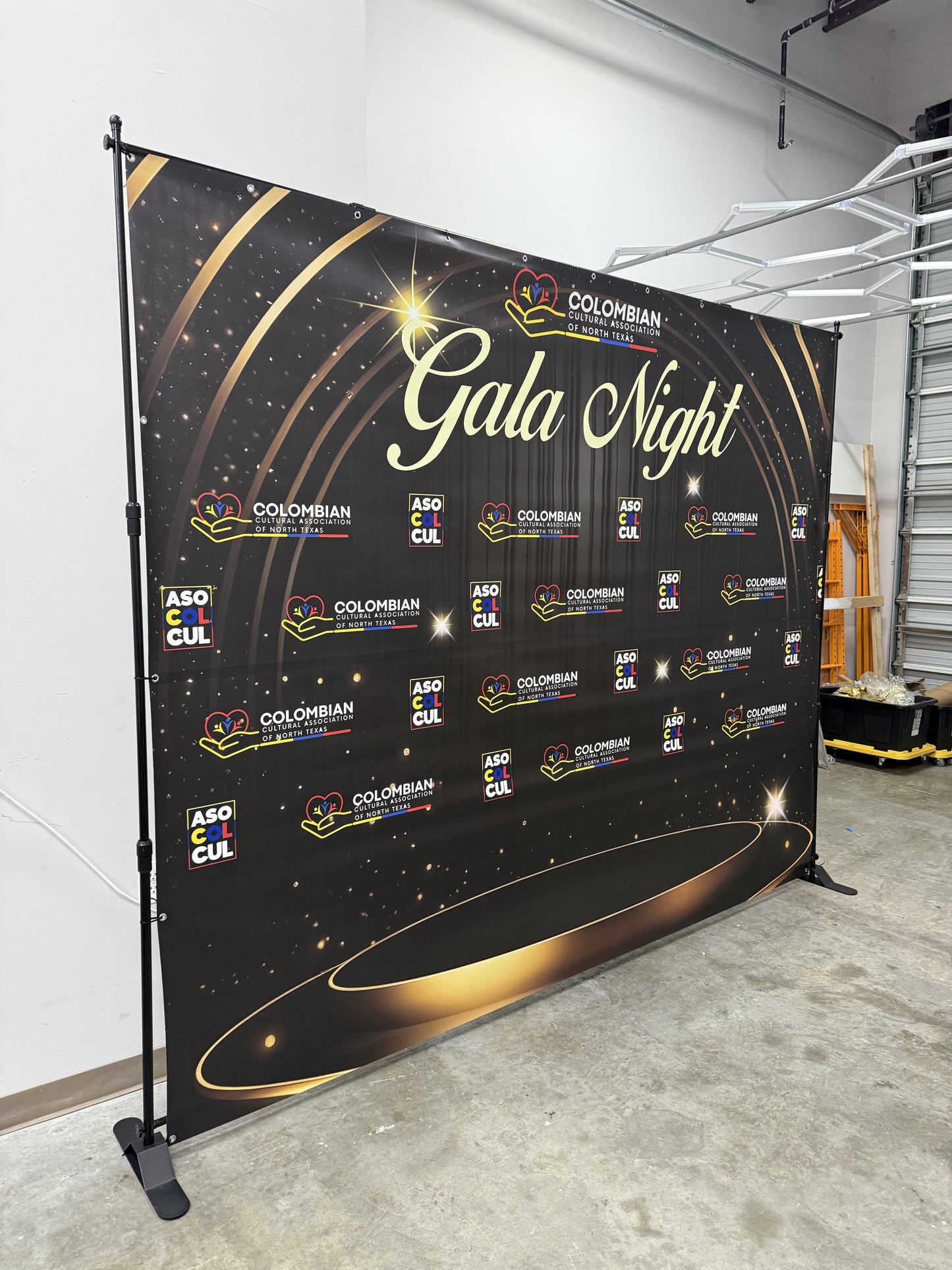 Heavy Duty Backdrop Stand + Custom Vinyl Banner (Multiple Sizes)