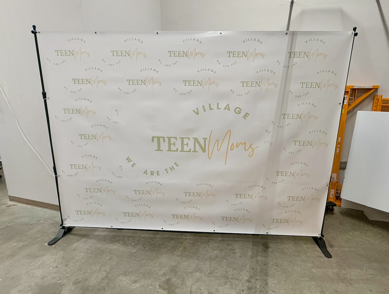 Heavy Duty Backdrop Stand + Custom Vinyl Banner (Multiple Sizes)